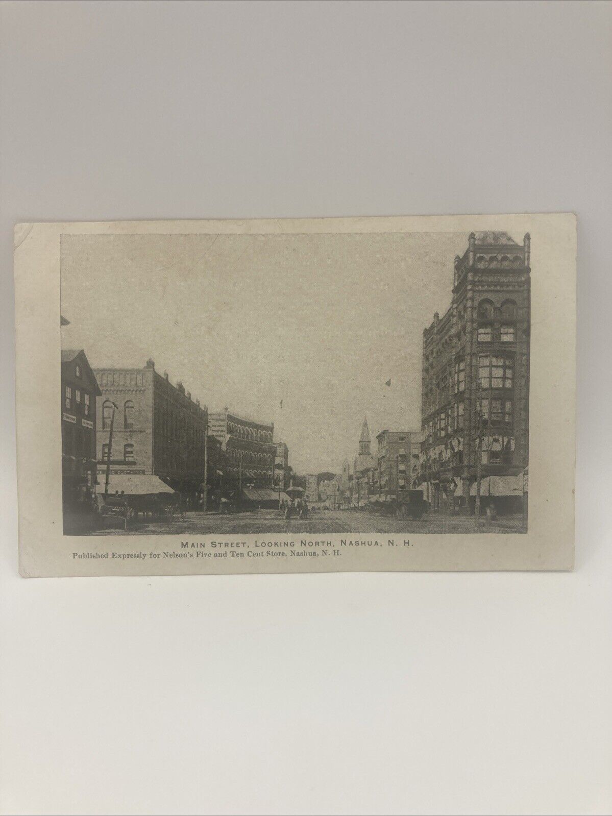 Vintage Postcard Main Street Looking North, Nashua,NH