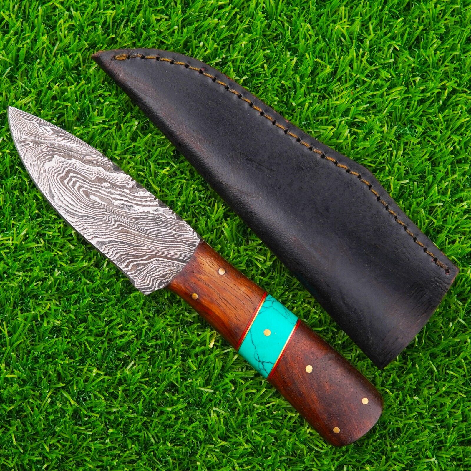 FIXED BLADE HAND MADE DAMASCUS STEEL BEST SURVIVAL HUNTING KNIFE BEST GIFTS