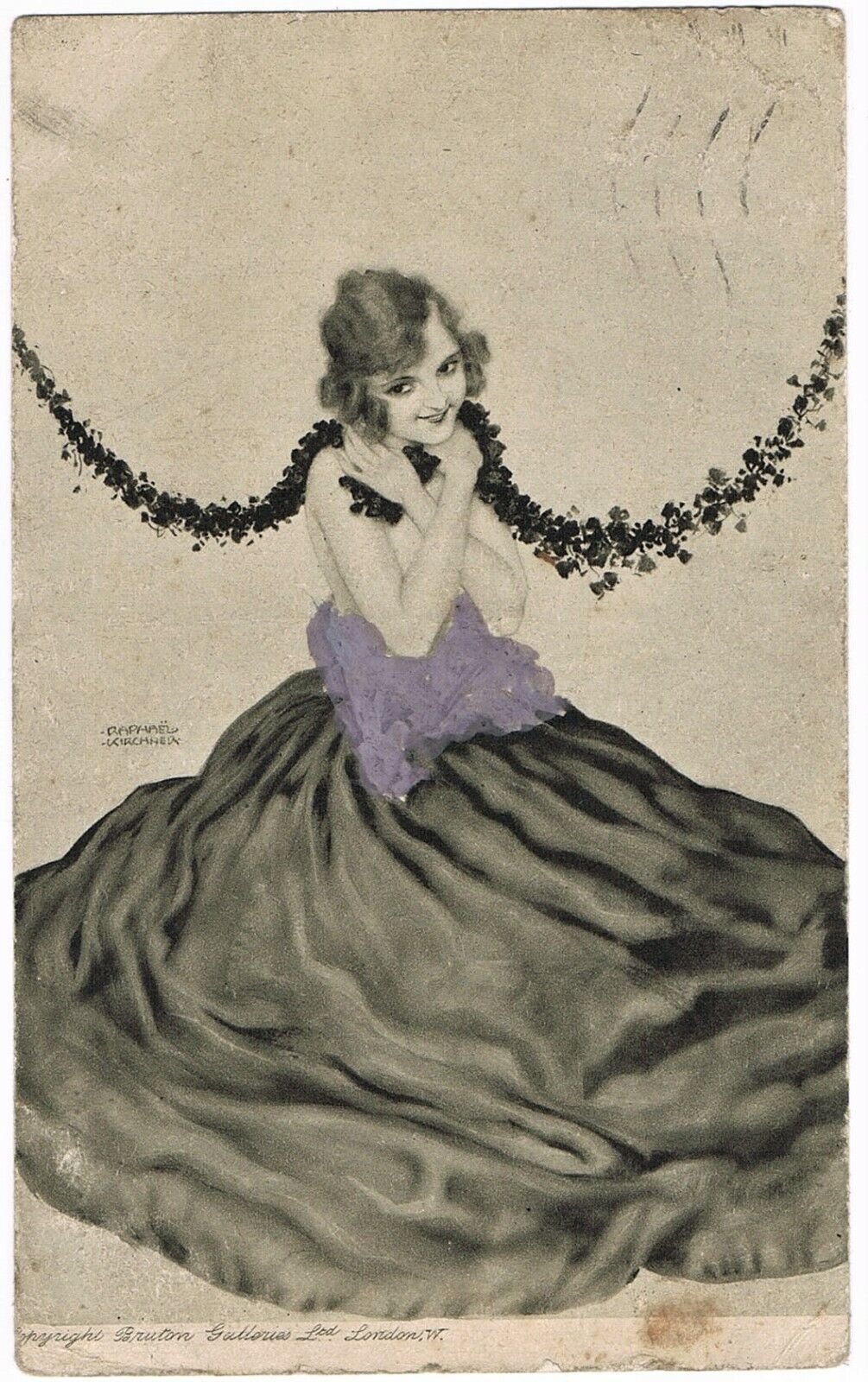 Raphael Kirchner Postcard Young Lady in Ball Gown Art Nouveau