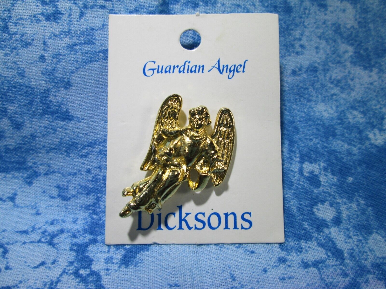 Dicksons Guardian Angel Gold Tone Lapel Pin / Marked USA / R
