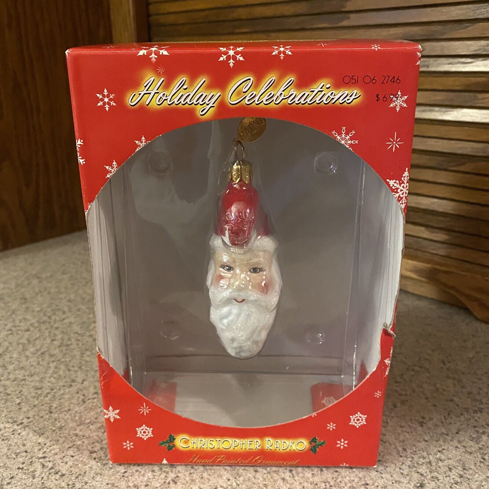 Christopher Radko Holiday Celebrations Santa Glass Ornament Target Vintage