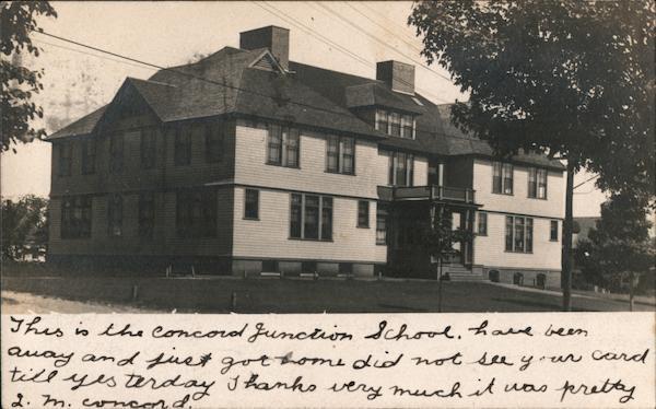 1907 RPPC Concord Junction School,MA Middlesex County Massachusetts Postcard
