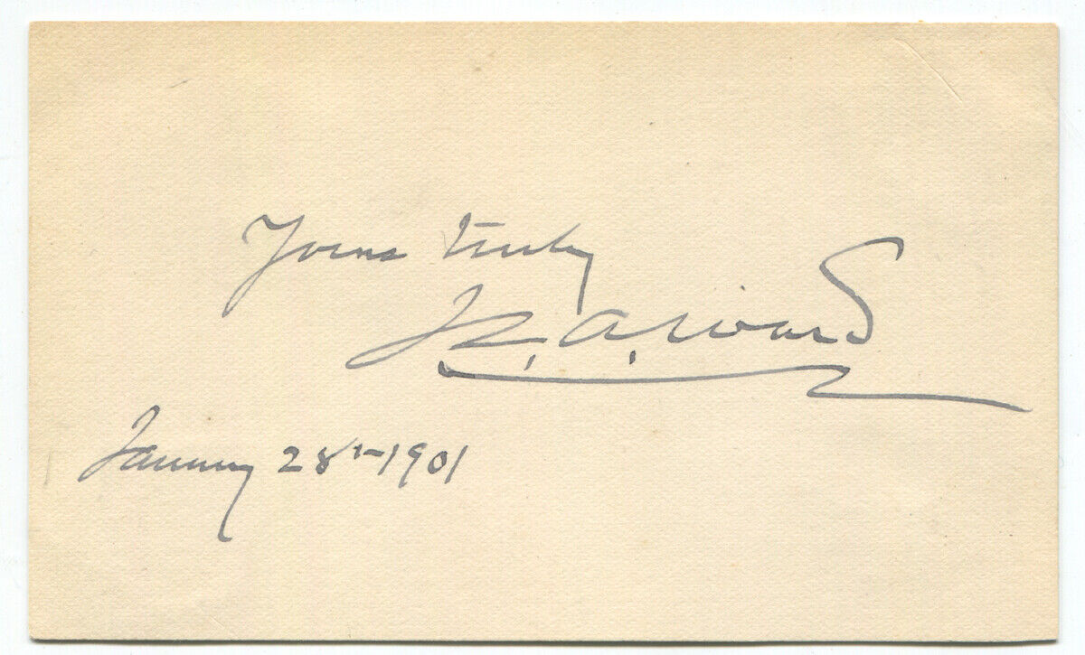 1901 American Sculptor John Quincy Adams Ward Signed Card