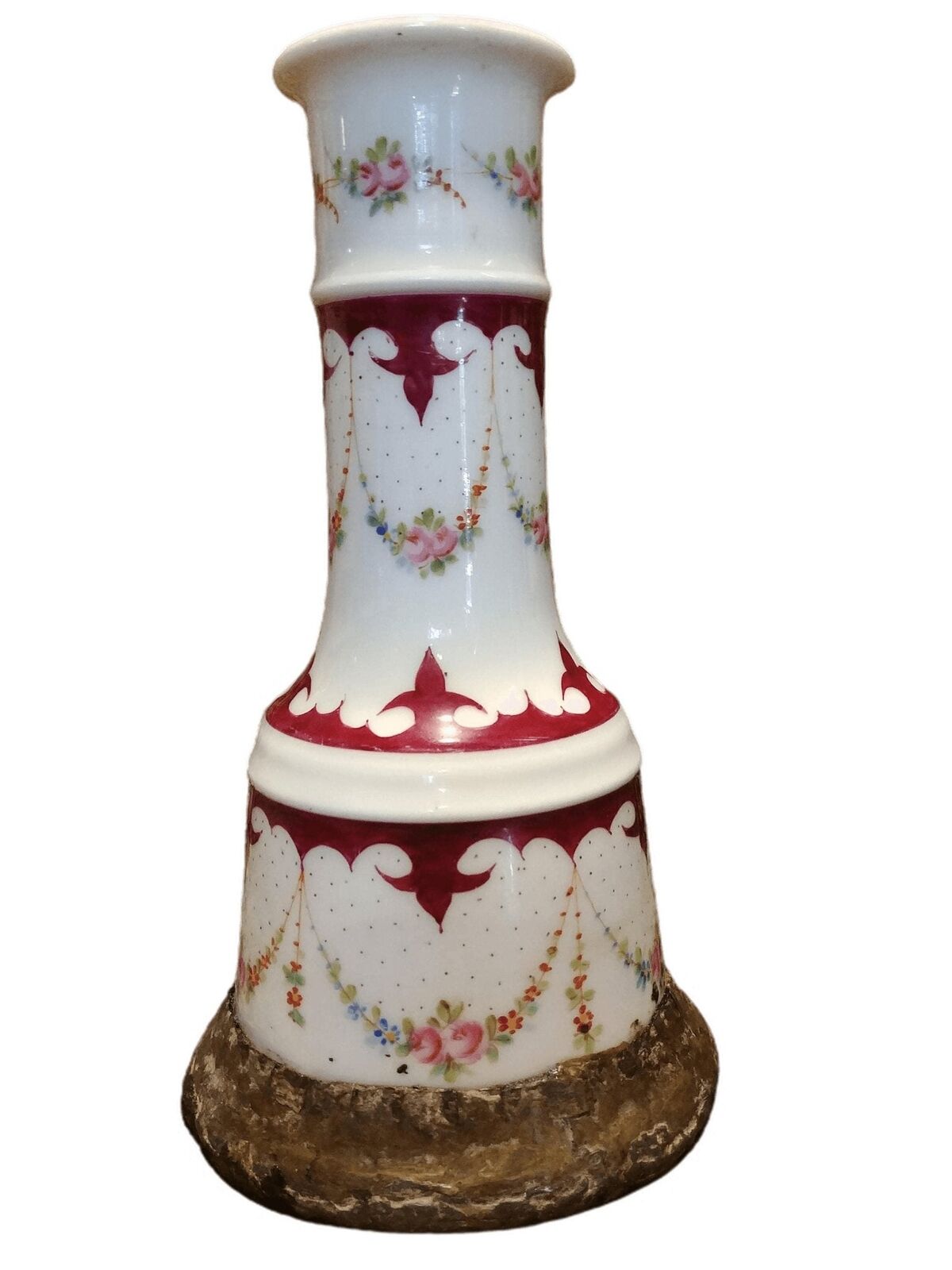 Antique Hookah Base Ornate Early 19th Century Hand Painted Porcelain
