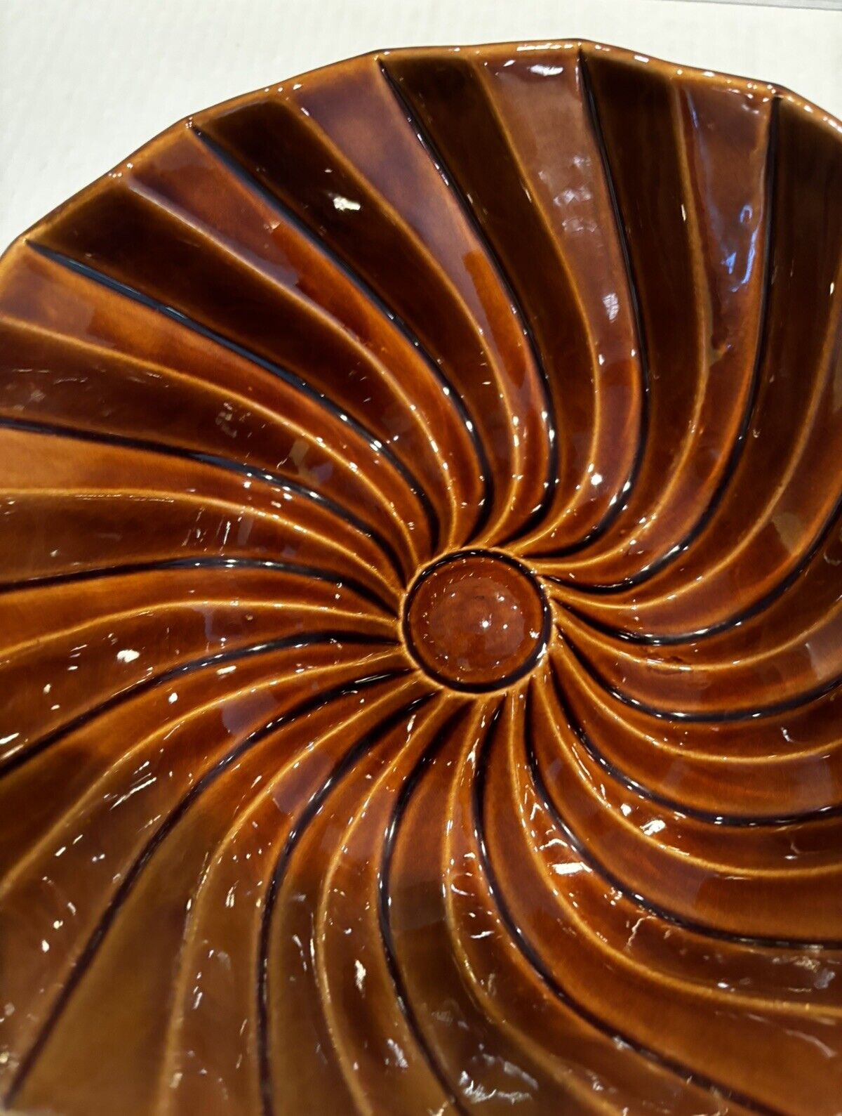 Vintage Stunning Spiral Swirling Decorative Serving Bowl By USA-B5 One Flaw