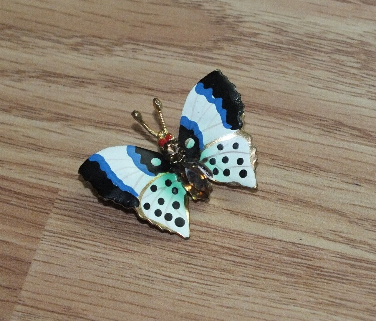 Vintage Multi Color Thin Metal Collectible Butterfly Lapel Pin