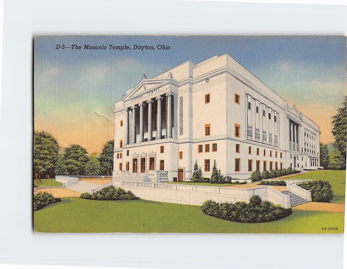 Postcard The Masonic Temple Dayton Ohio USA North America