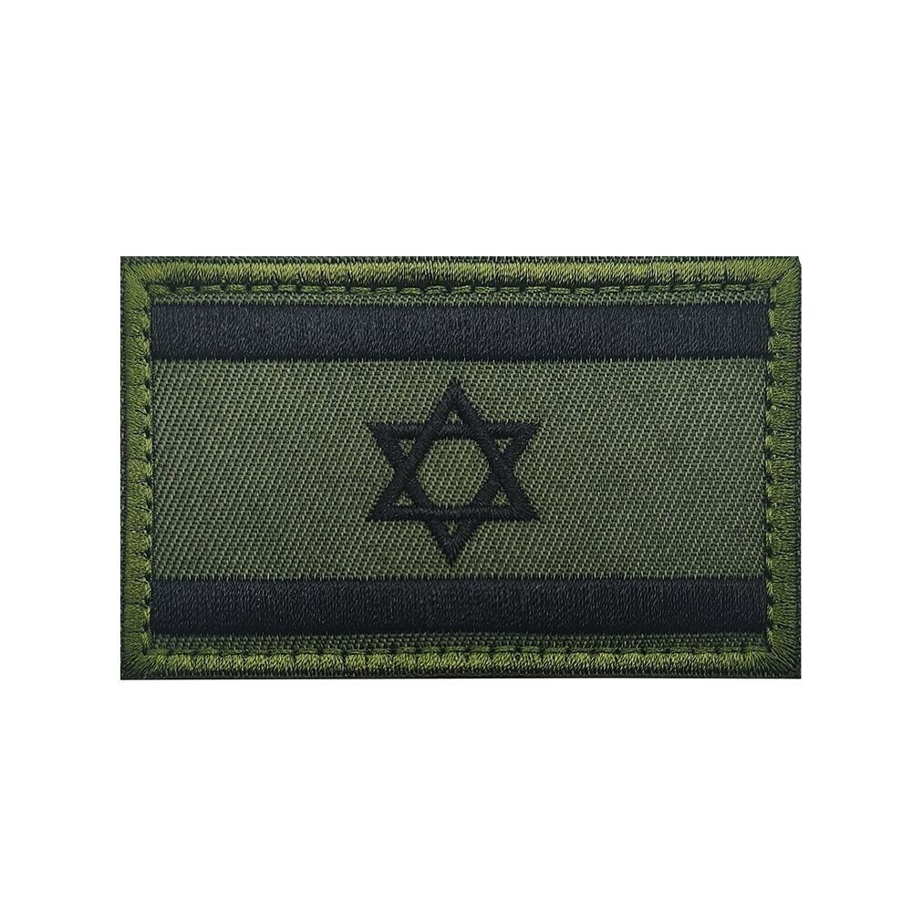 Jewish Star of David Israel Israeli Tactical Hook Loop Patch Badge Forest Black