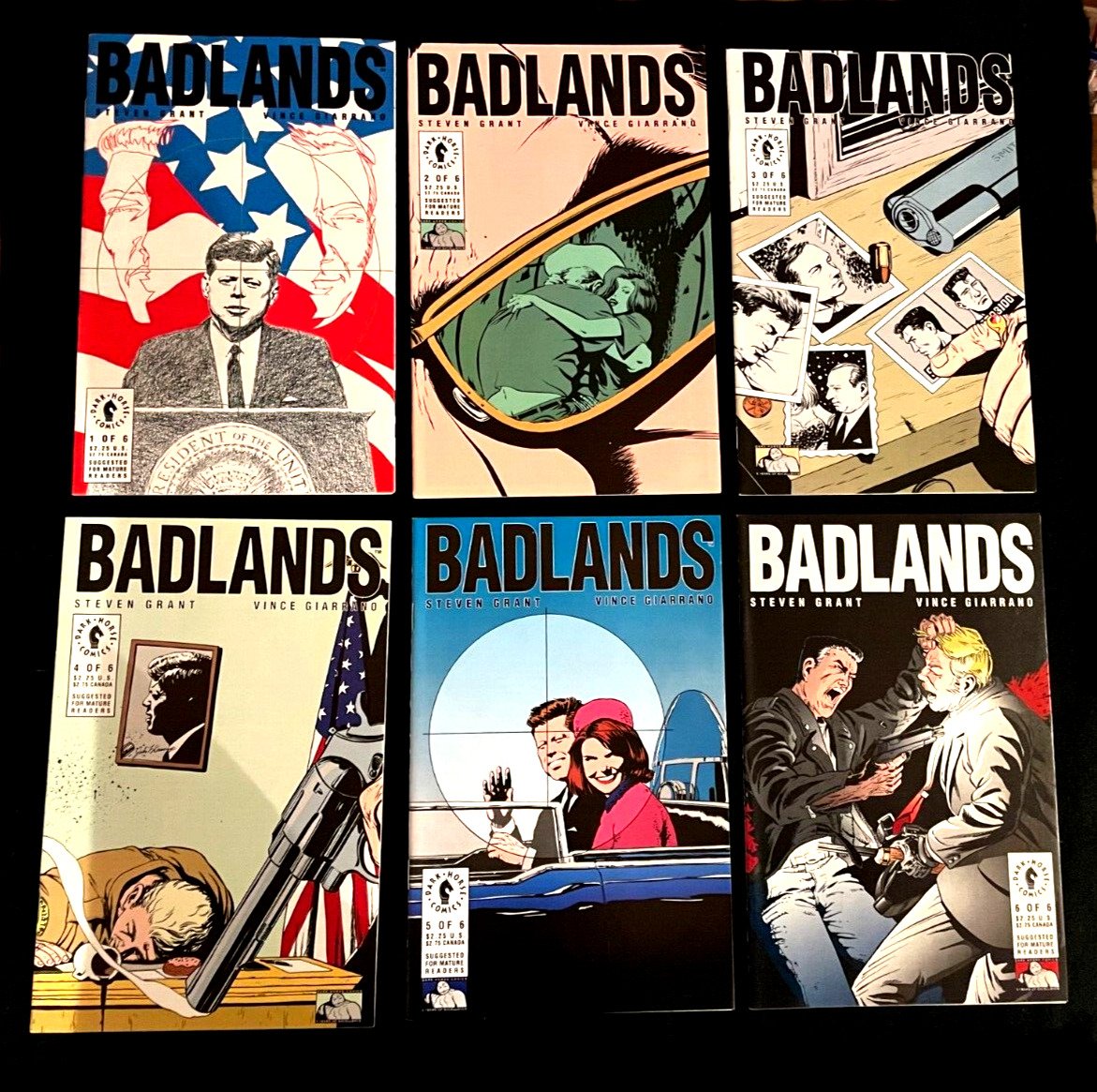 Complete set of Six - Badlands #1-6 1991  - HIGH GRADE - JFK Covers