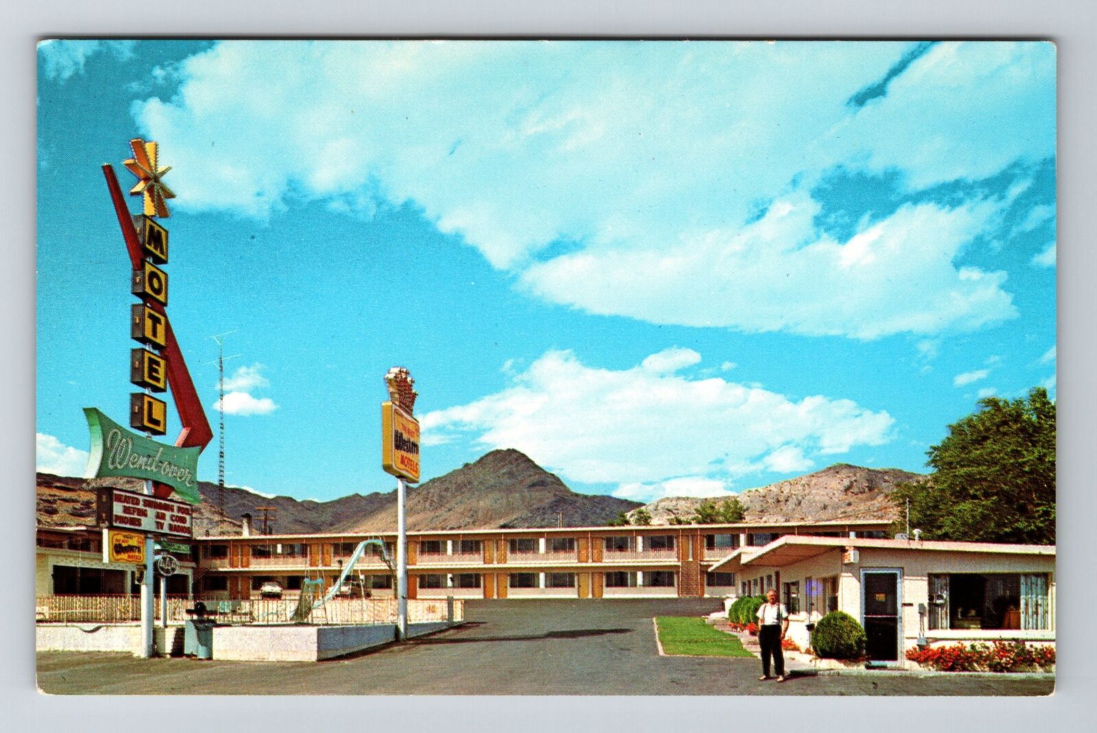 Wendover UT-Utah, Wend-Over Motel, Antique Vintage Souvenir Postcard