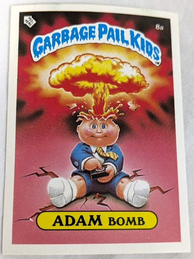 UK MINI 1st Series 1985 Topps Garbage Pail Kids OS1 ADAM BOMB Card Sticker GPK
