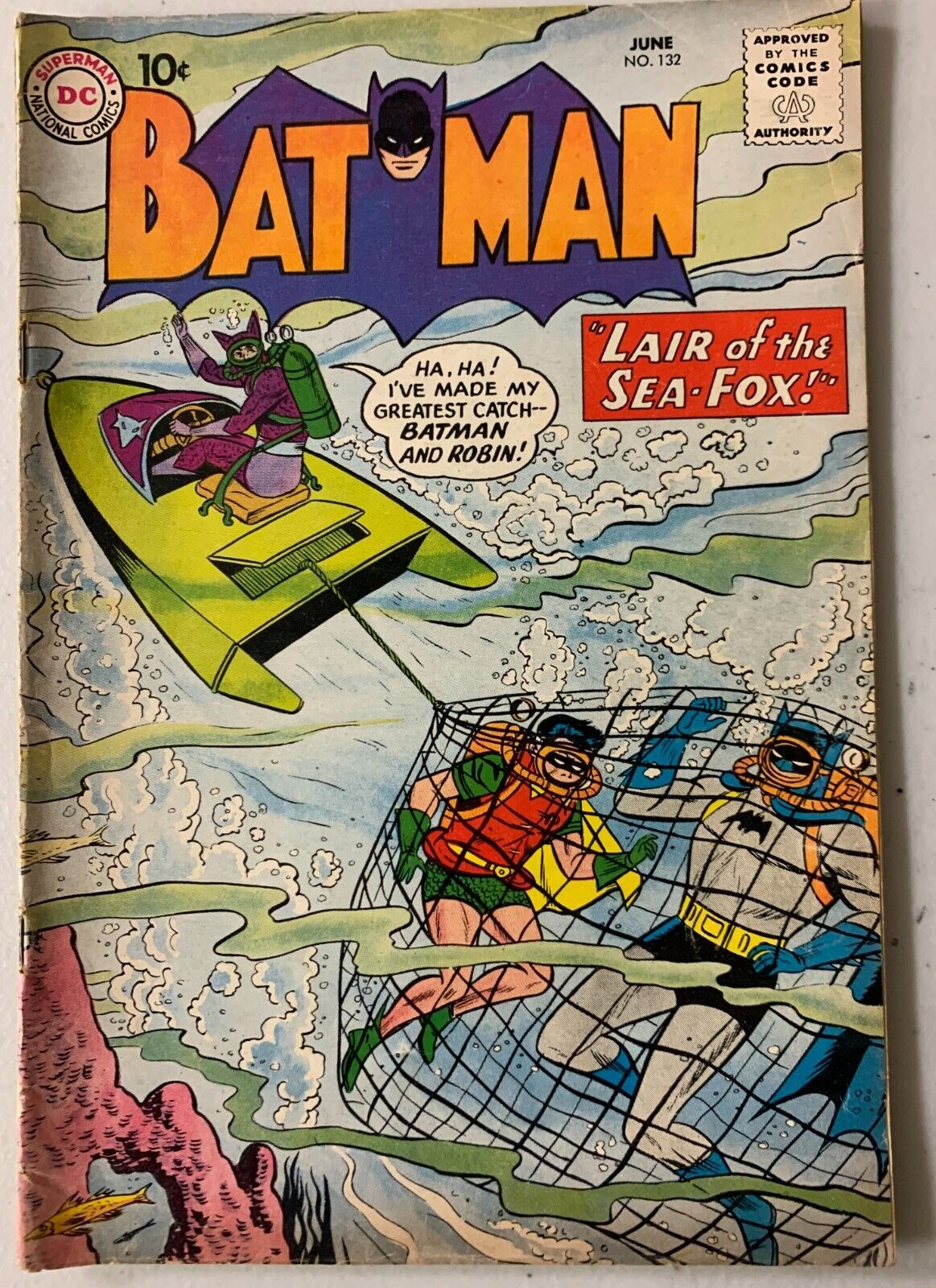 Batman #132 DC (3.5 VG-) cover loose but not detached (1960)