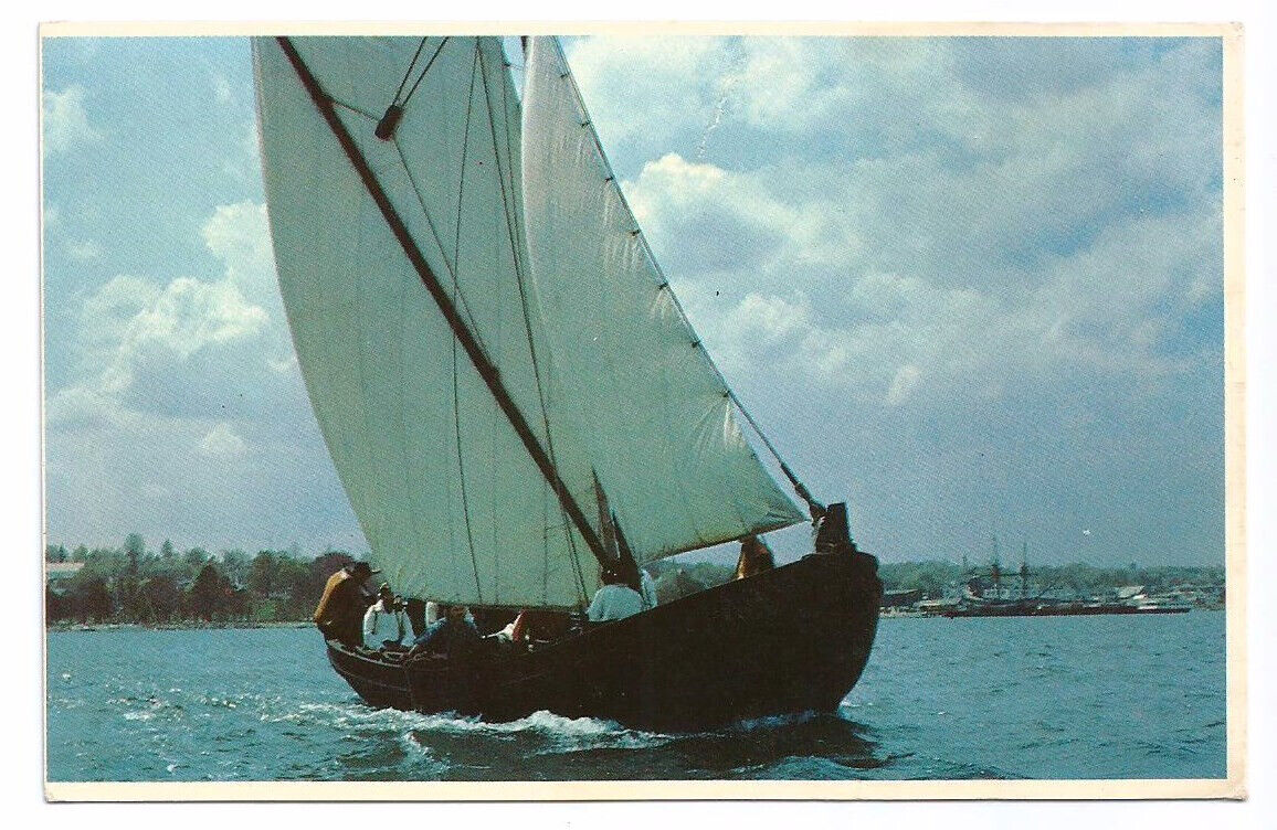 Plymouth MA Postcard Sailing Ship Shallop