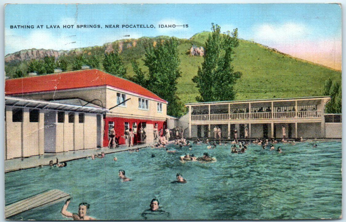 Postcard - Bathing at Lava Hot Springs, Near Pocatello, Idaho