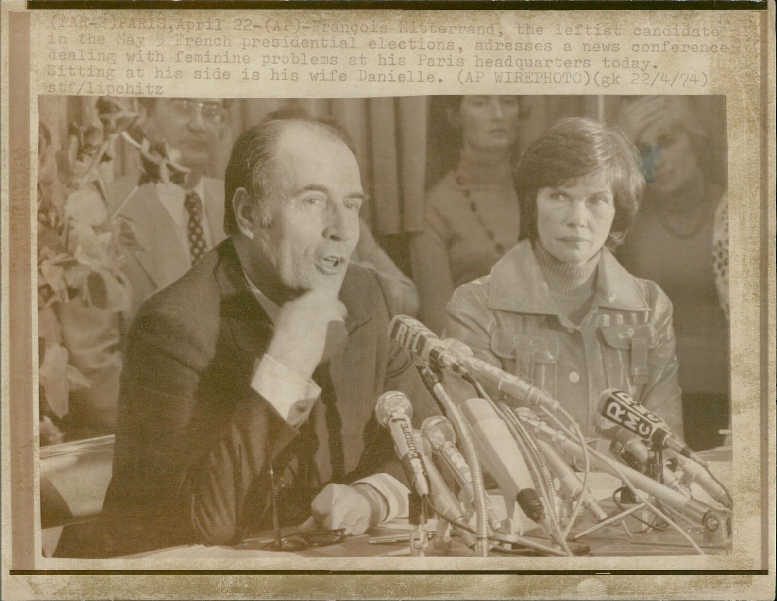 François Mitterrand addresses a news conference... - Vintage Photograph 1643302