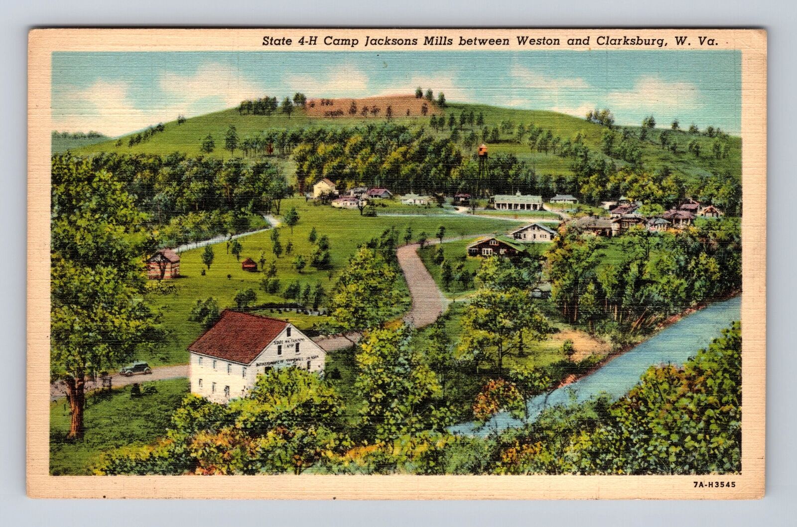 Weston WV-West Virginia, State 4H Camp, Antique Vintage Souvenir Postcard