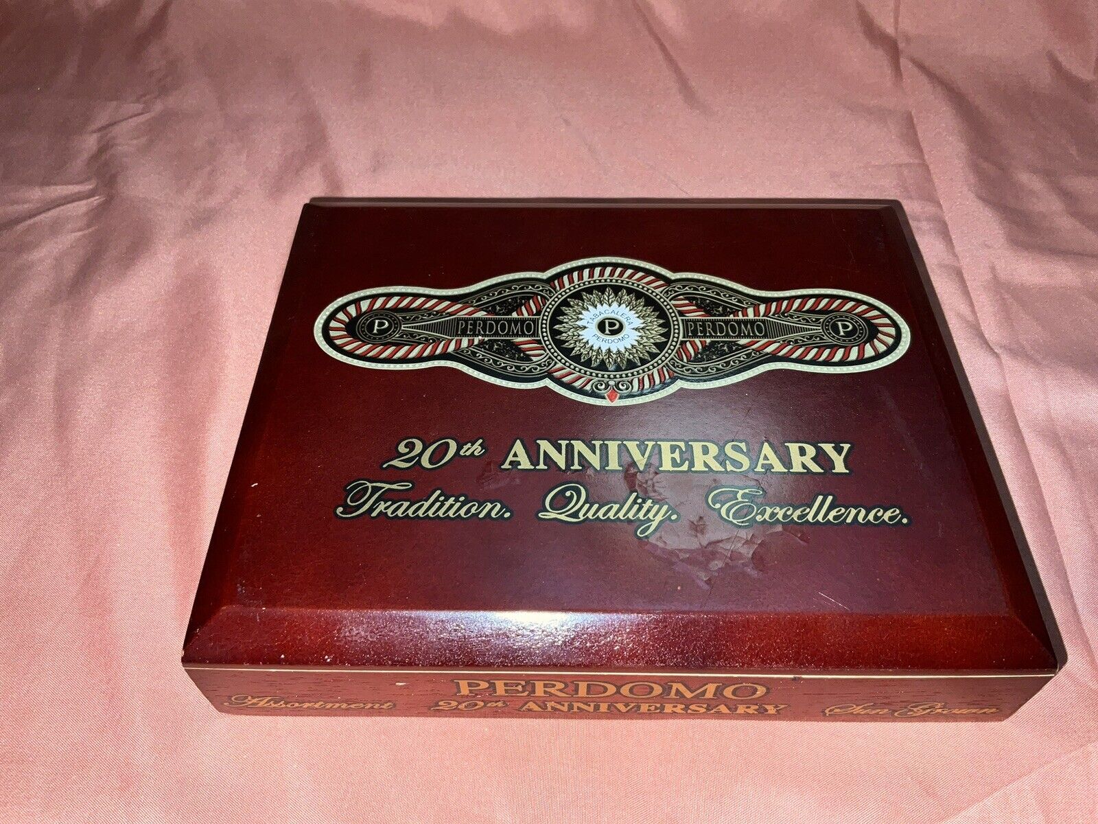 Perdomo 20th Anniversary Wooden Edition Cigar Box (Empty) 1.75x6.25x7.75