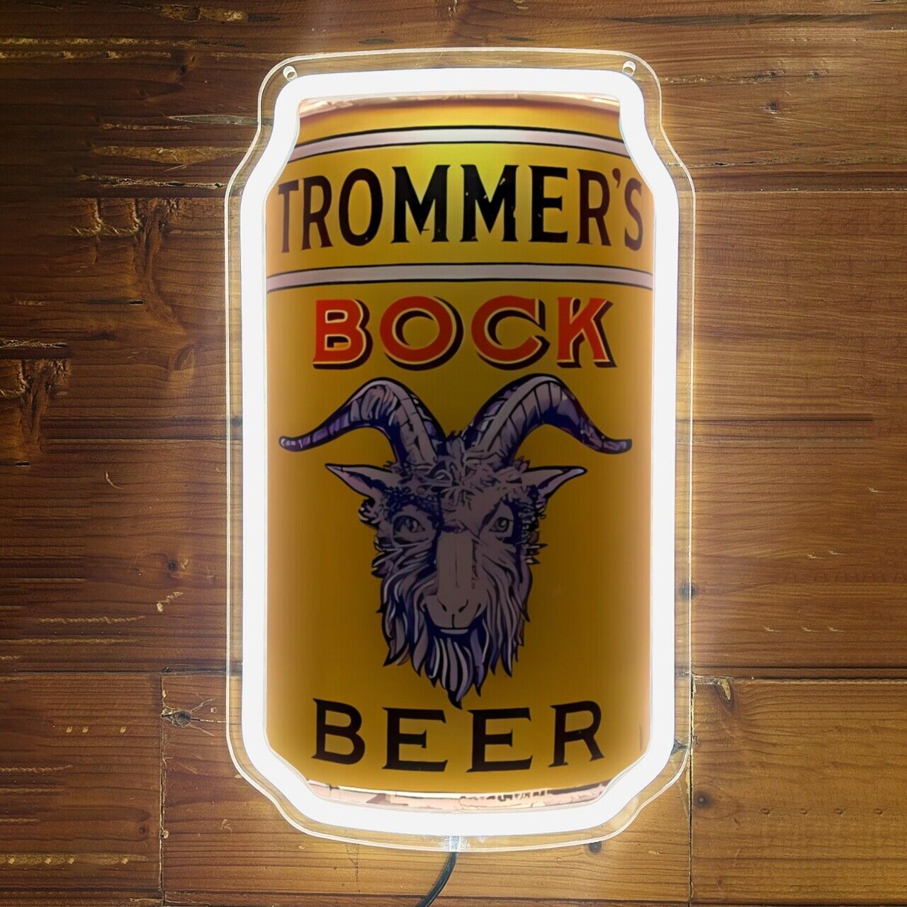 Trommer\'s Bock Beer Can Bar Poster Room Decor Silicone LED Neon Light Sign S3