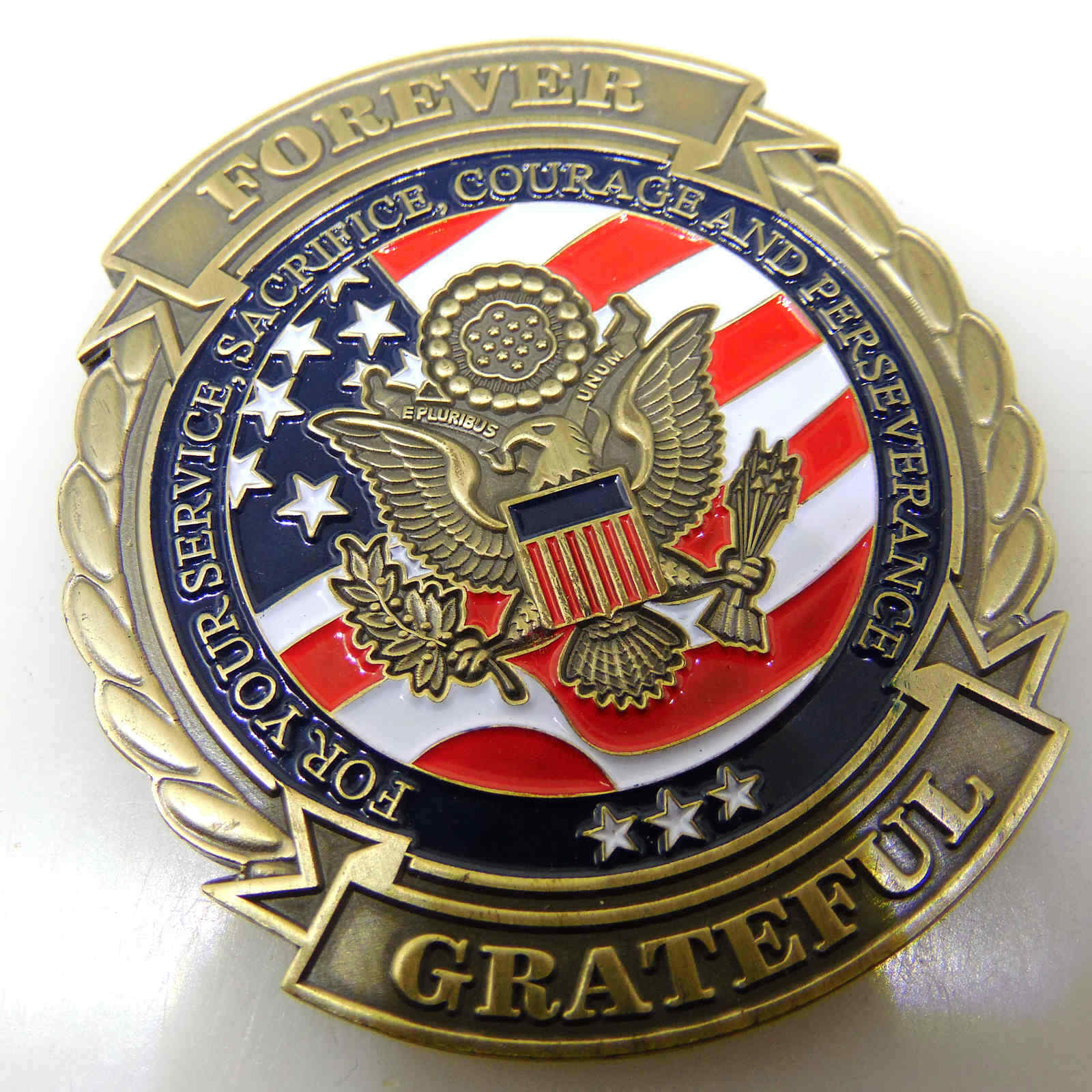 FOREVER GRATEFUL PRESENTED FOR SACRIFICE PEOPLE OF UNITE STATES CHALLENGE COIN