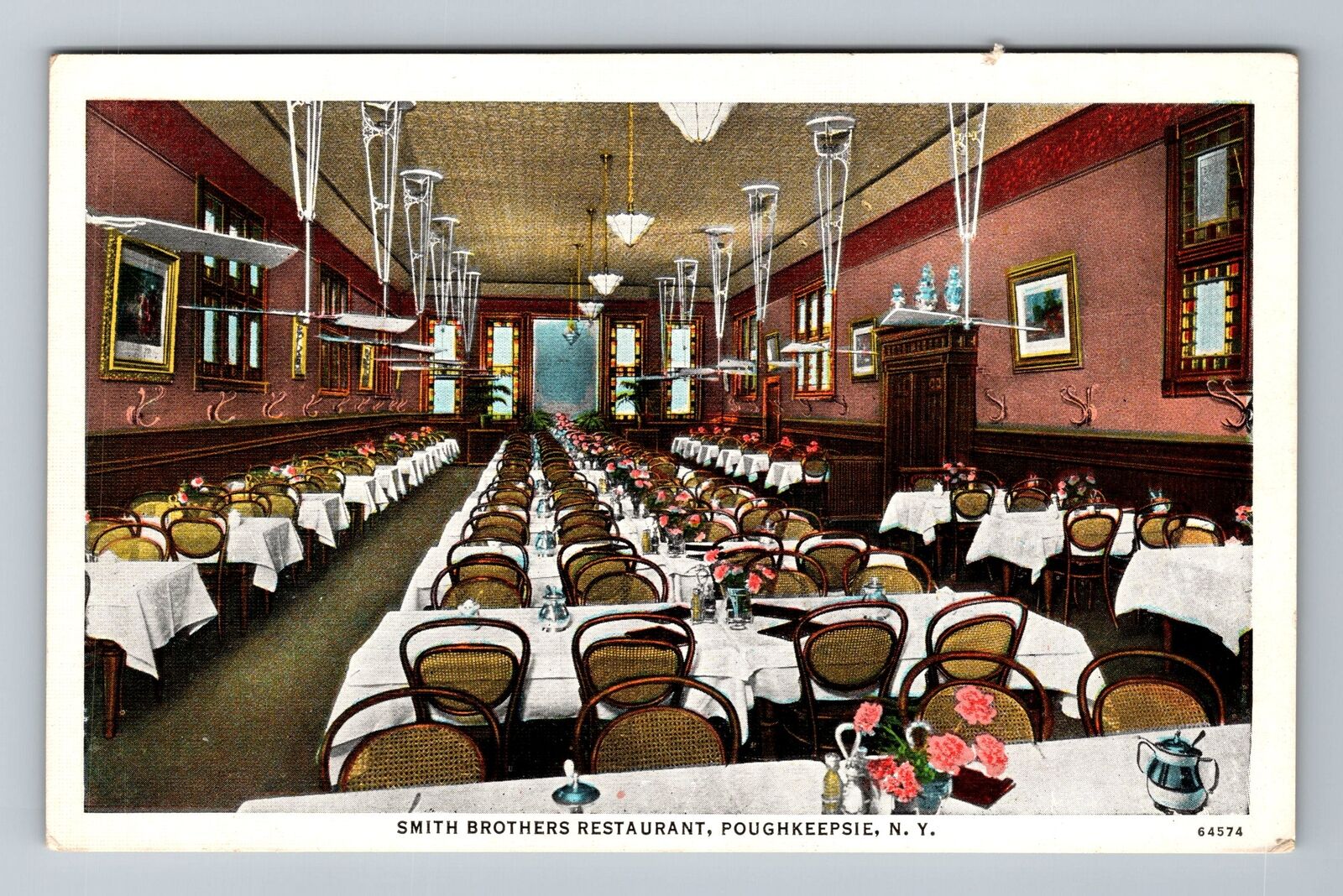 Poughkeepsie NY-New York, Smith Brothers Restaurant Vintage Souvenir Postcard