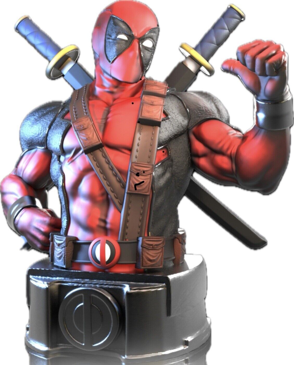 Deadpool and Wolverine 3D Bust High Detail 241mm Huge 2 Statues