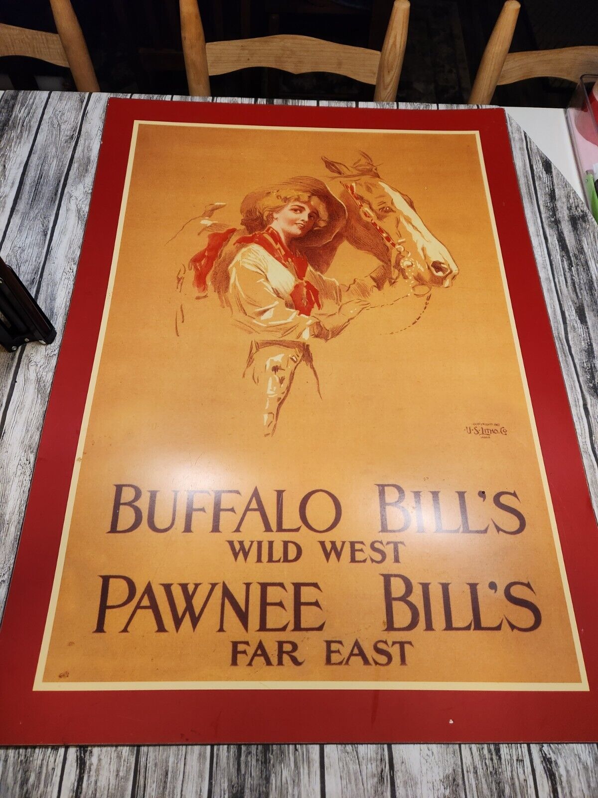 Large Vinyl Poster Buffalo Bills Wild West With Pawnee/Annie Oakley