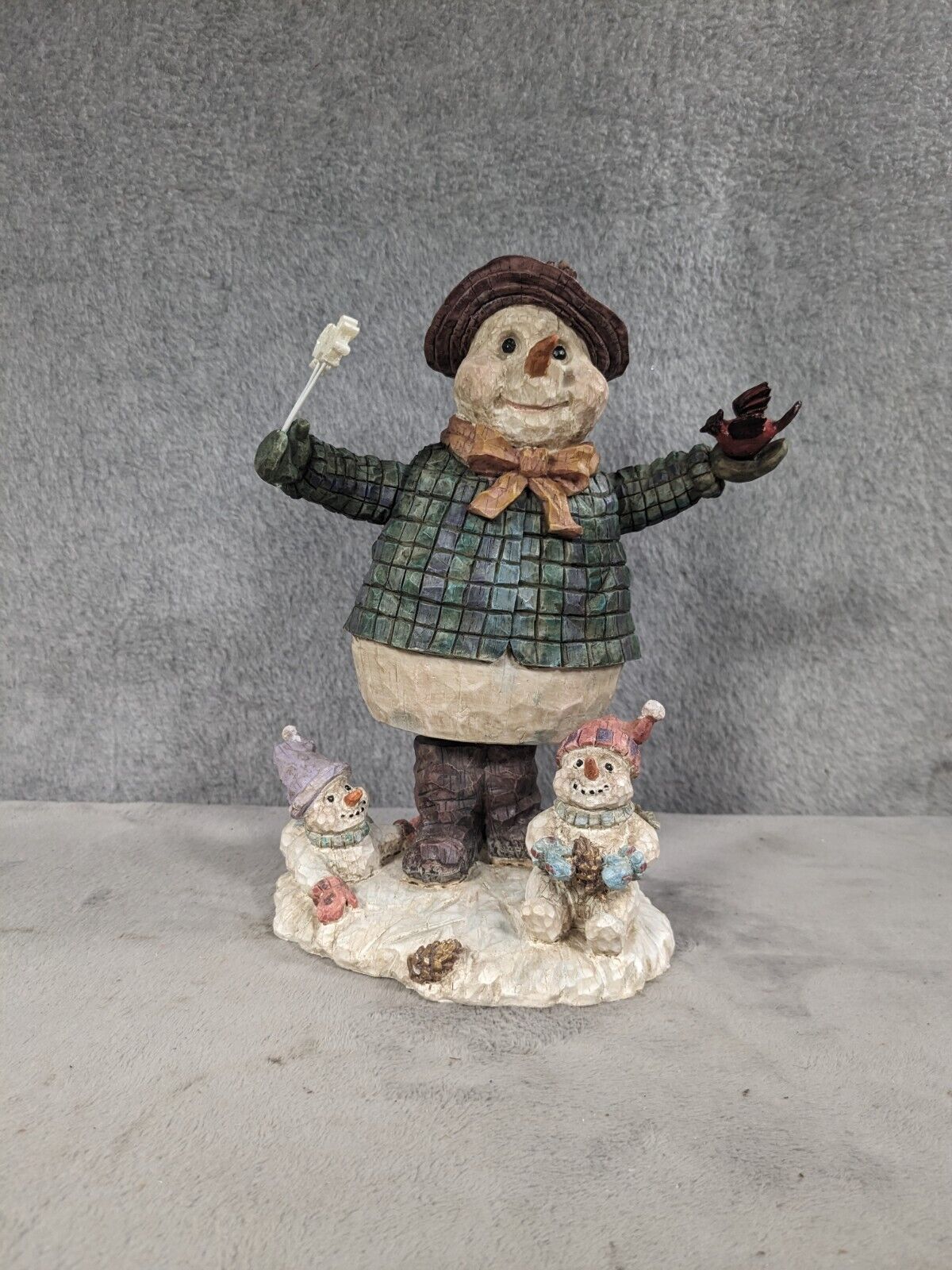 Vintage Frosty The Snowman Musical Figurine With 2 Baby