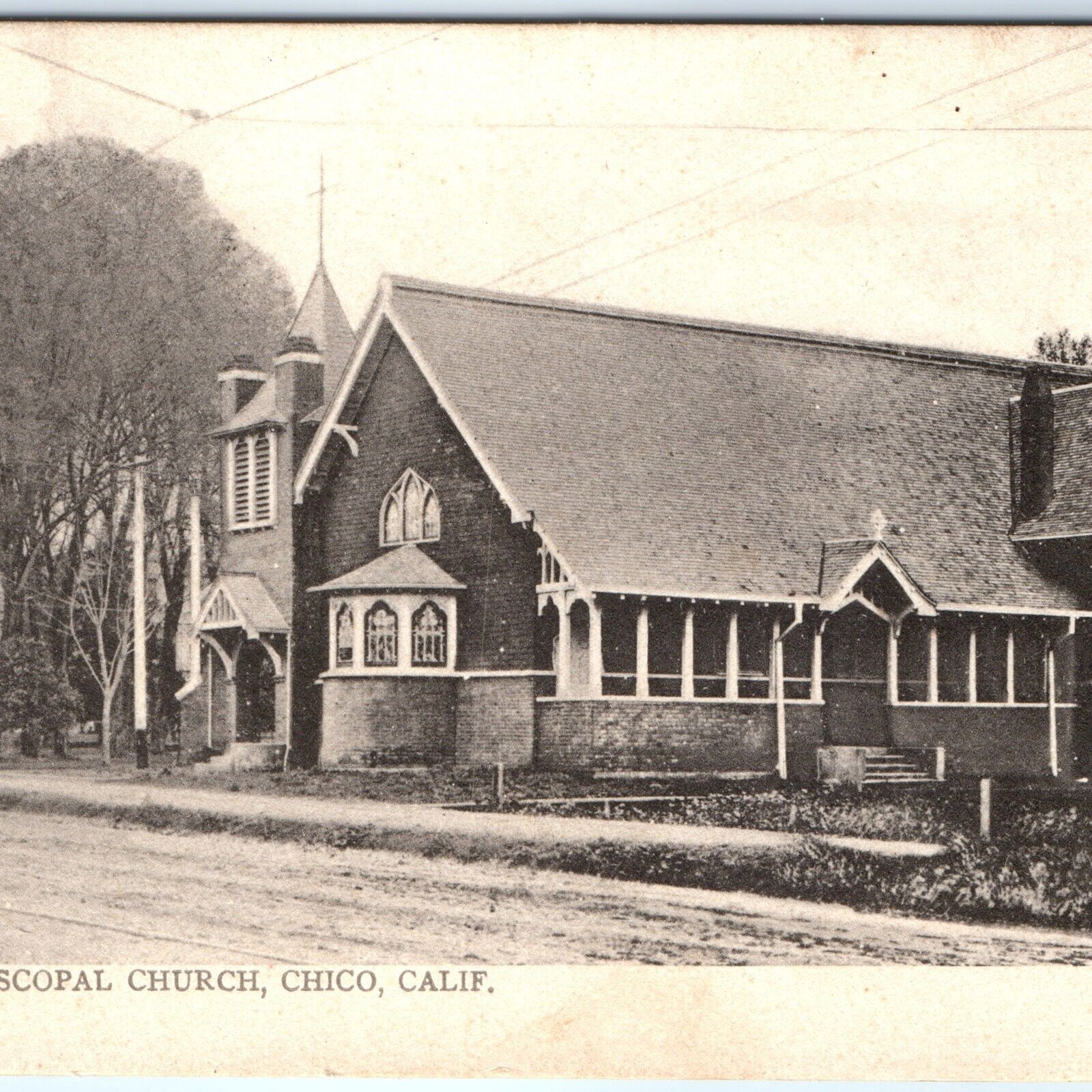 c1910s Chico, Cali. St. John's Episcopal Church Building Collotype Photo PC A153