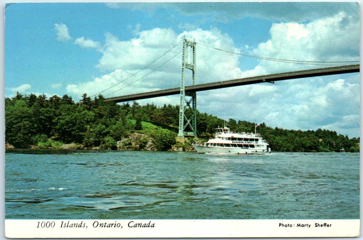 Postcard Gananoque Boat Line triple decker - Thousand Islands - Ontario, Canada