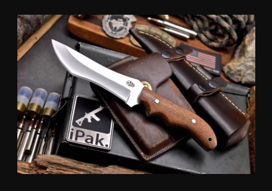 CFK IPAK Handmade D2 Custom Rosewood Hunting Skinner Camping Sport Utility Knife