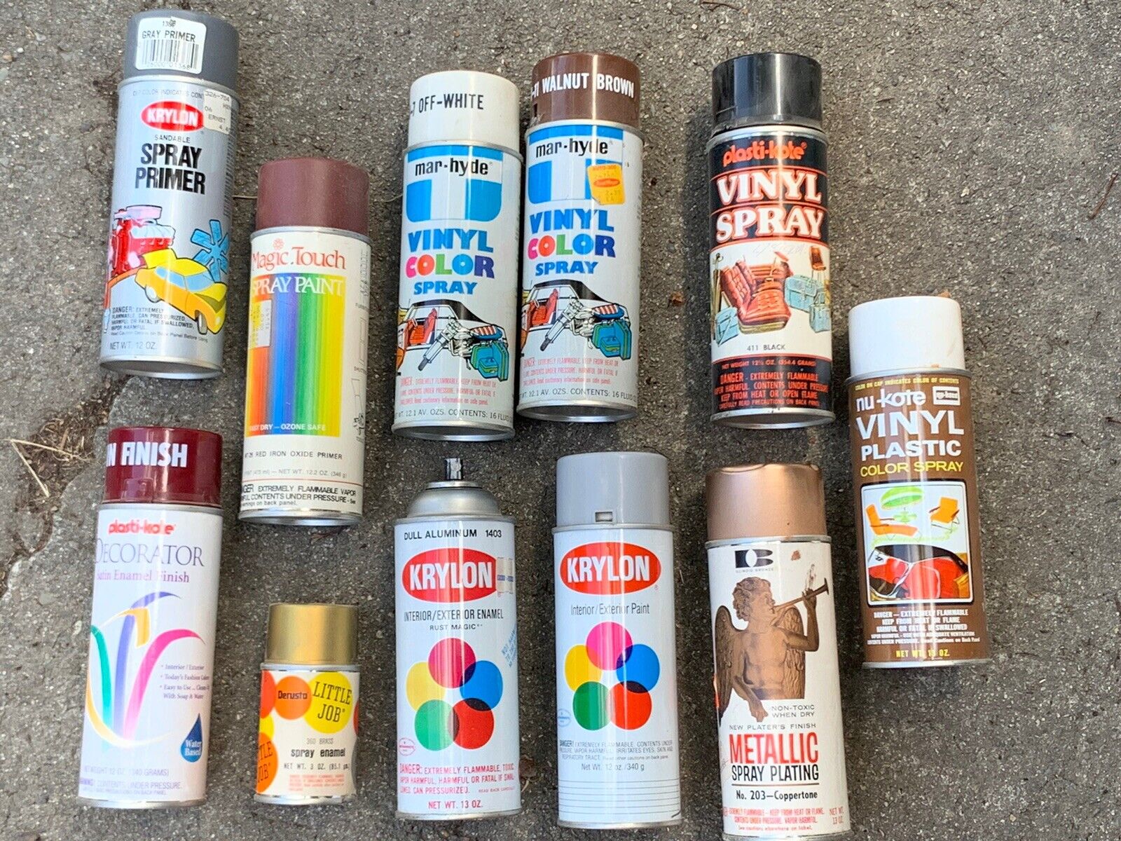 Lot Of Vintage Spray Paint Cans Krylon Mar Hyde Magic Touch