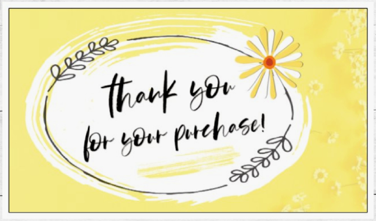 Business Cards, Thank You for Your Purchase Yellow Daisy, 100 pcs