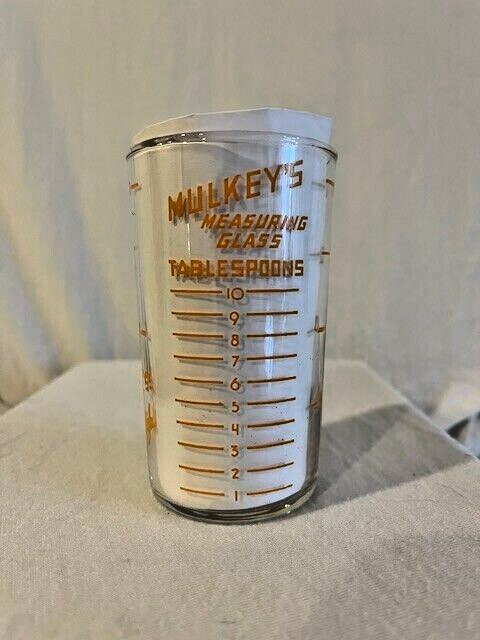 Vintage Mulkey\'s Salt Advertising Measuring Glass 1 cup, 8 oz, 1/2 pint