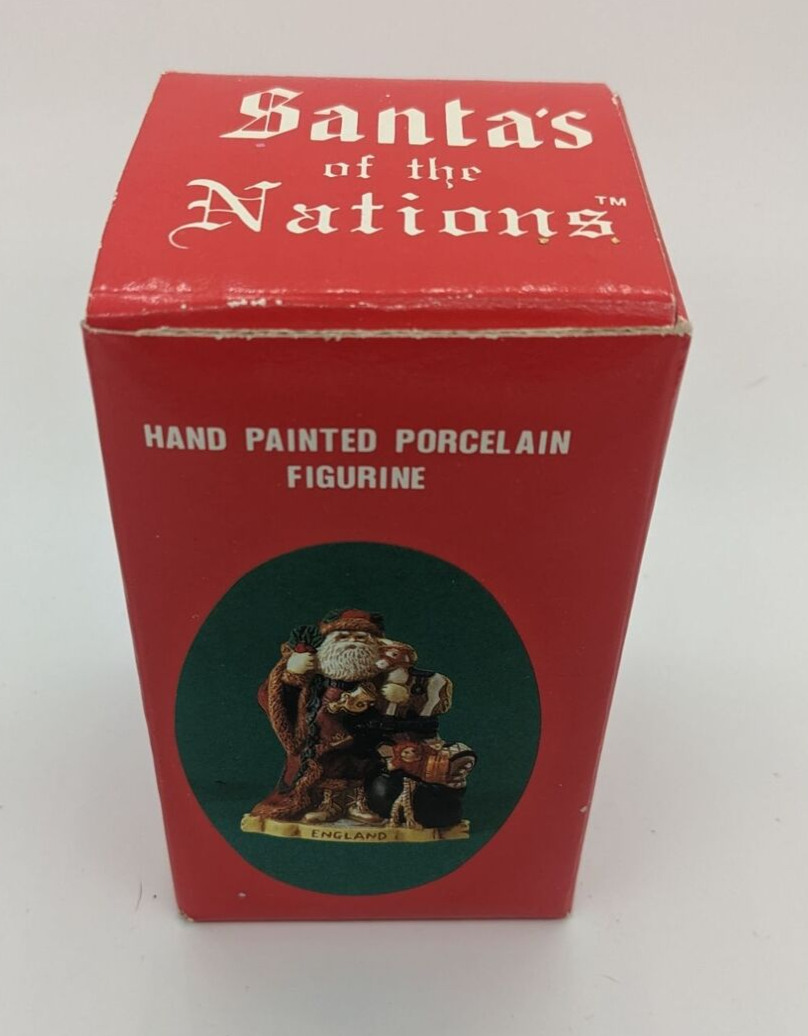 Santa’s of the Nations ENGLAND -Hand Painted Porcelain 1991 Plus Promotions Vtg