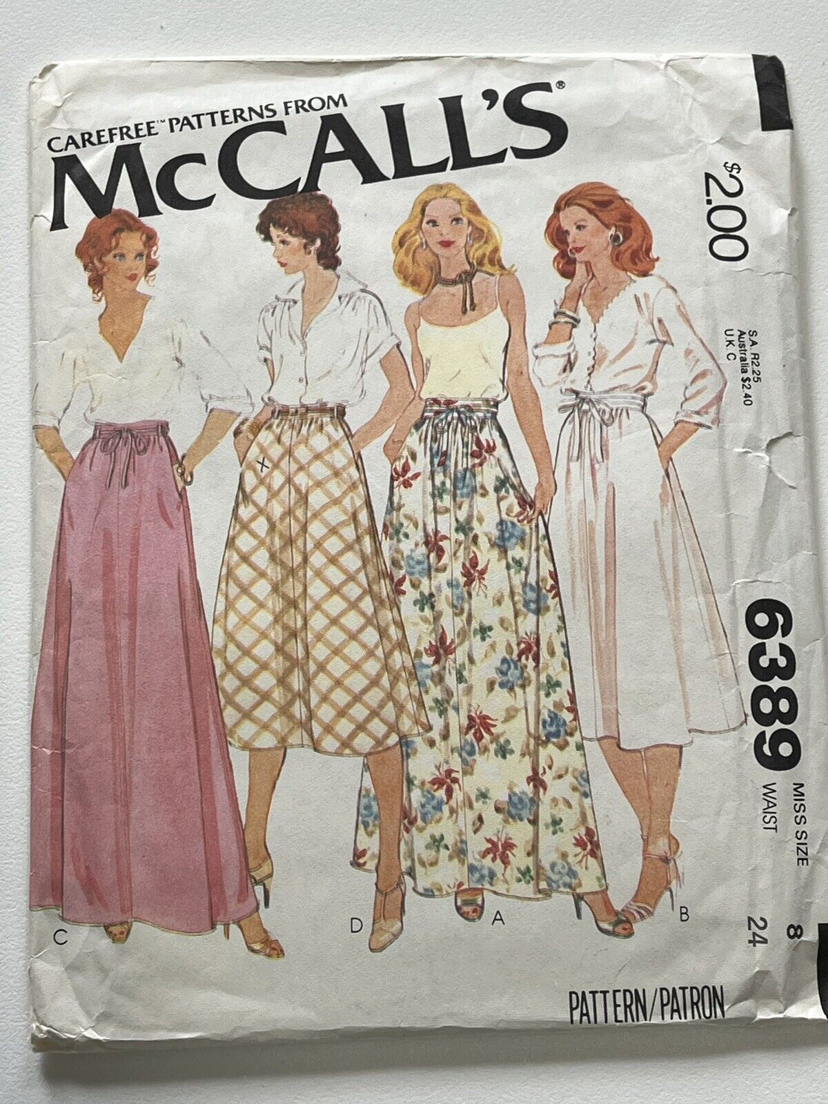 Vintage 70s Skirts Size 8 W24 M6389 Cut Sewing Pattern Maxi Boho Hippie OOP OOTD