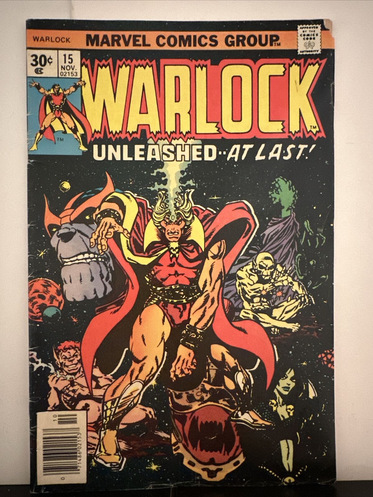 Warlock #15 (1976) 1st cover Appearance of Gamora, partial Origin of Thanos