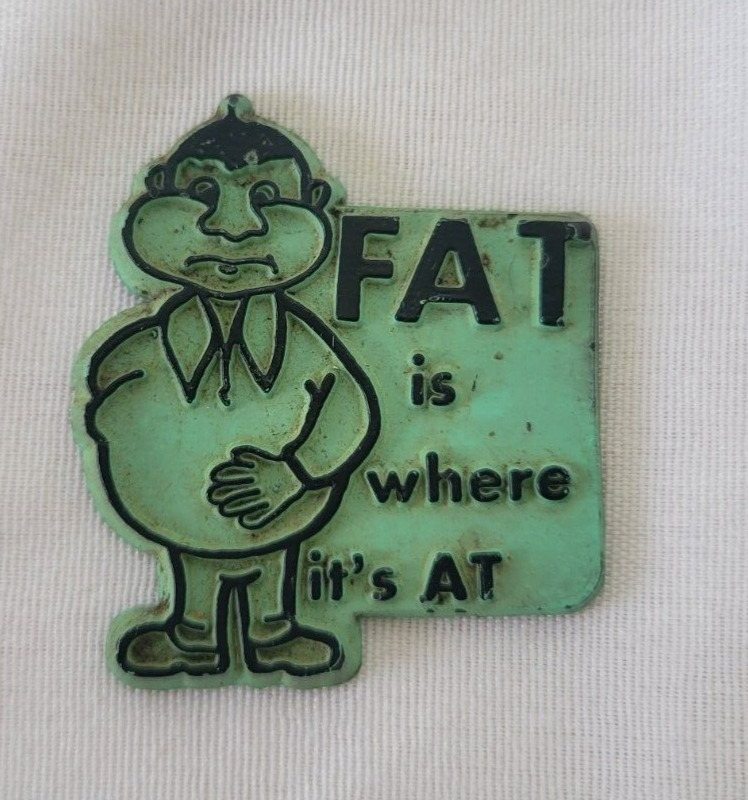 Vintage Fat is Where It\'s At  Fridge Magnet Flat Rubber Vinyl Cartoon Magnets