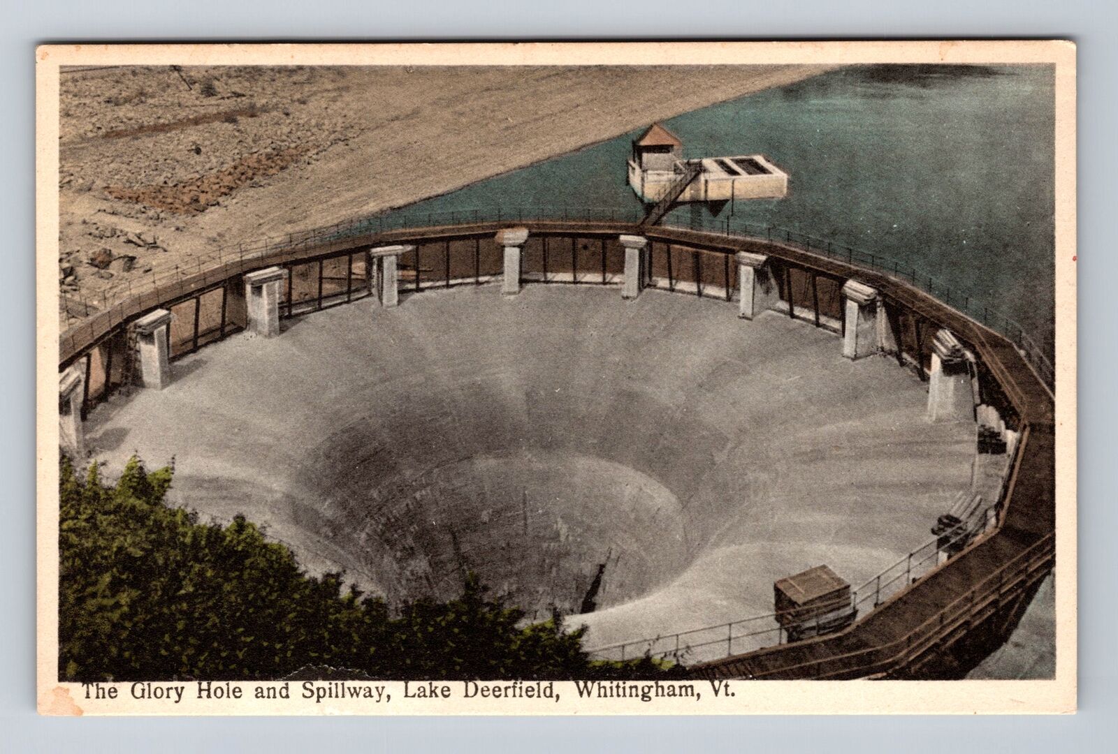 Whitingham VT-Vermont, Lake Deerfield, Glory Hole, Spillway Vintage Postcard