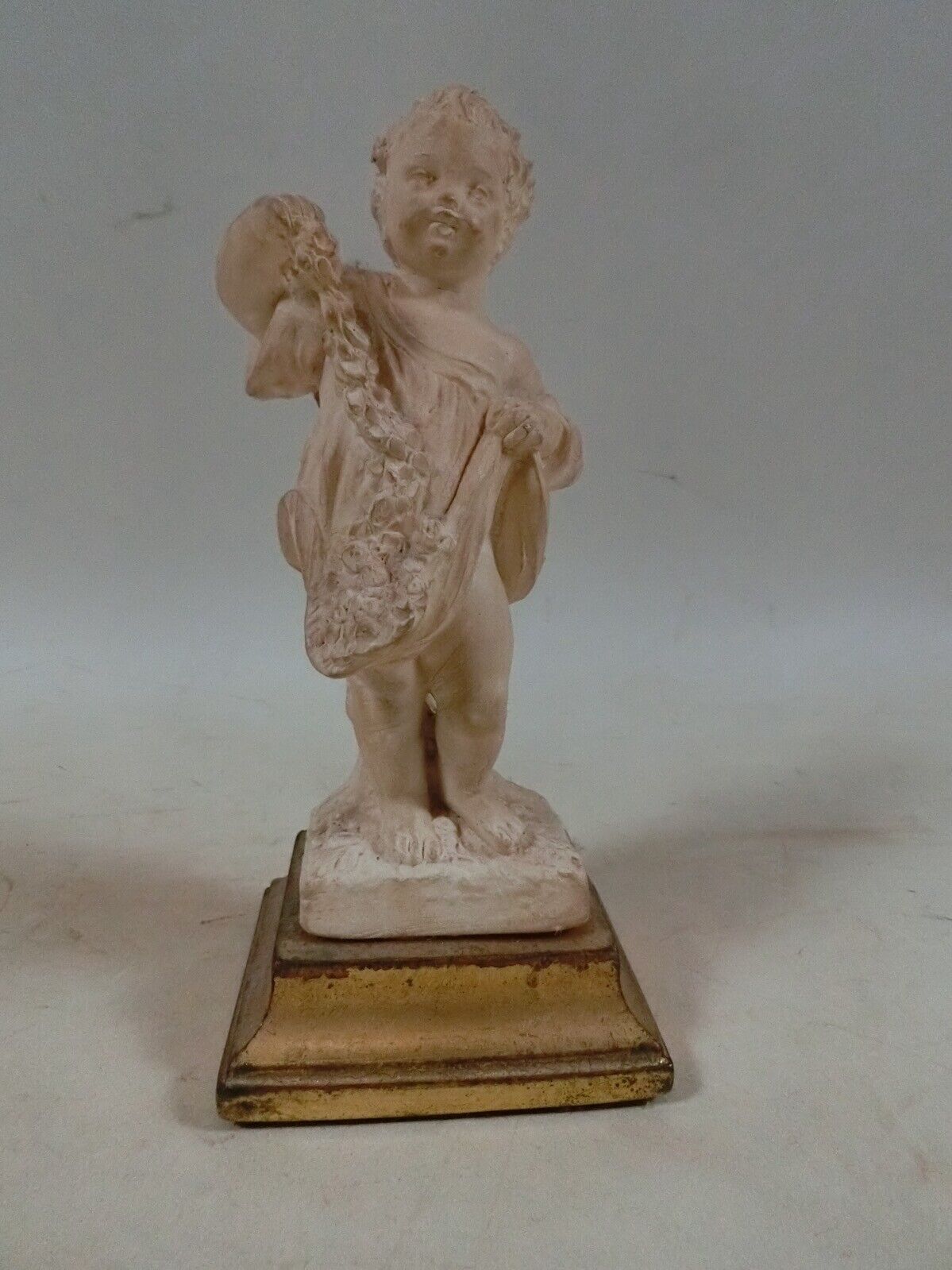 Small Putti Statue - Gold Gilt Base - Italy French Neoclassical Style