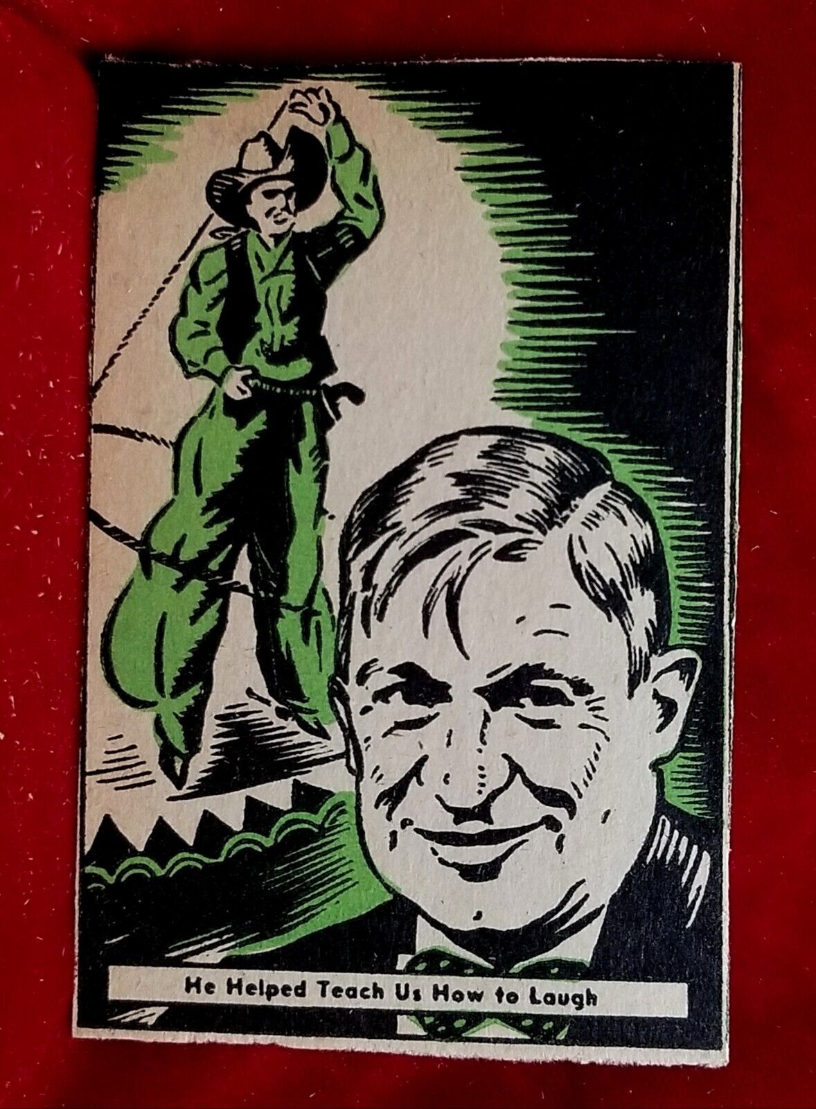 1937 D146 WILL ROGERS Donut Corp 30s vtg Strip Card Entertainer Humorist 