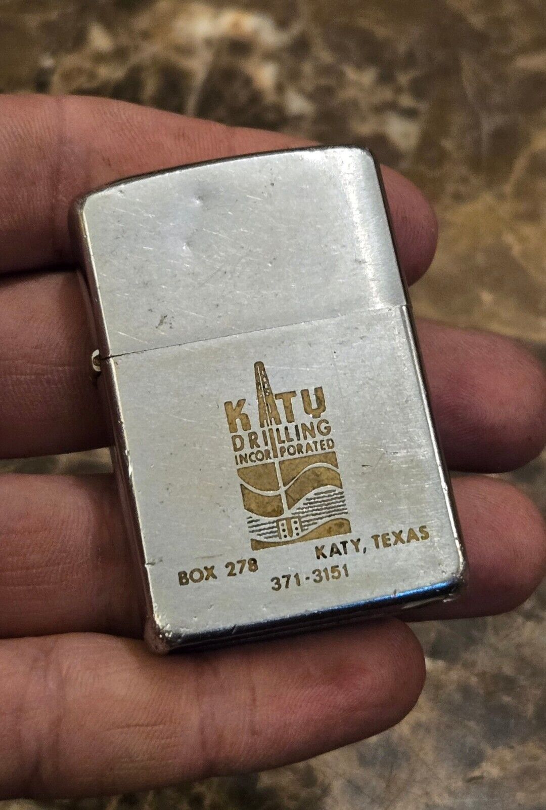 Vintage Zippo Lighter Katy Drilling Incorporated Katy TEXAS RARE OIL COMPANY