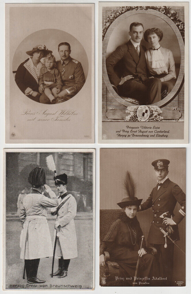 Herzog Ernst von Braunschweig, Prinz Adalbert Von Preussen 4 Postcards