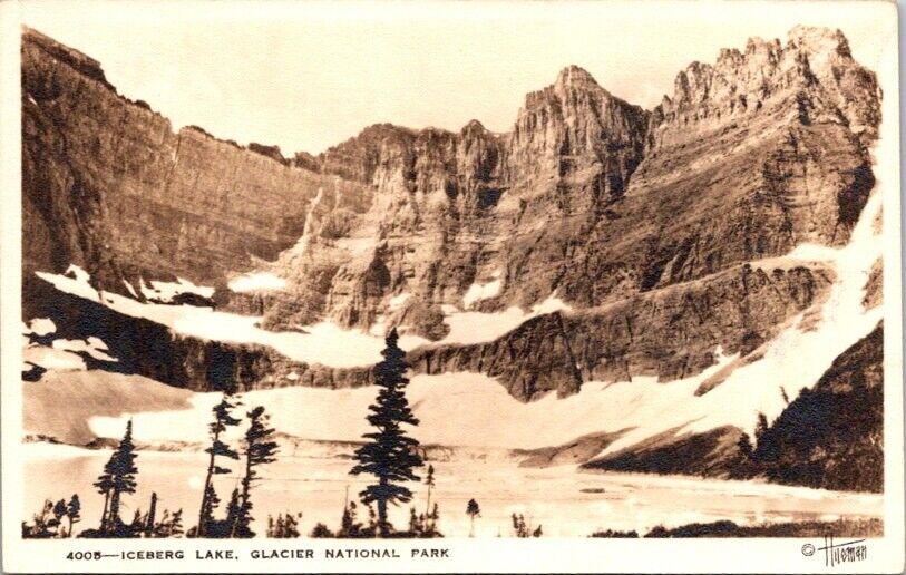 RPPC Postcard Iceberg Lake Glacier National Park Montana c.1924-1949       20707