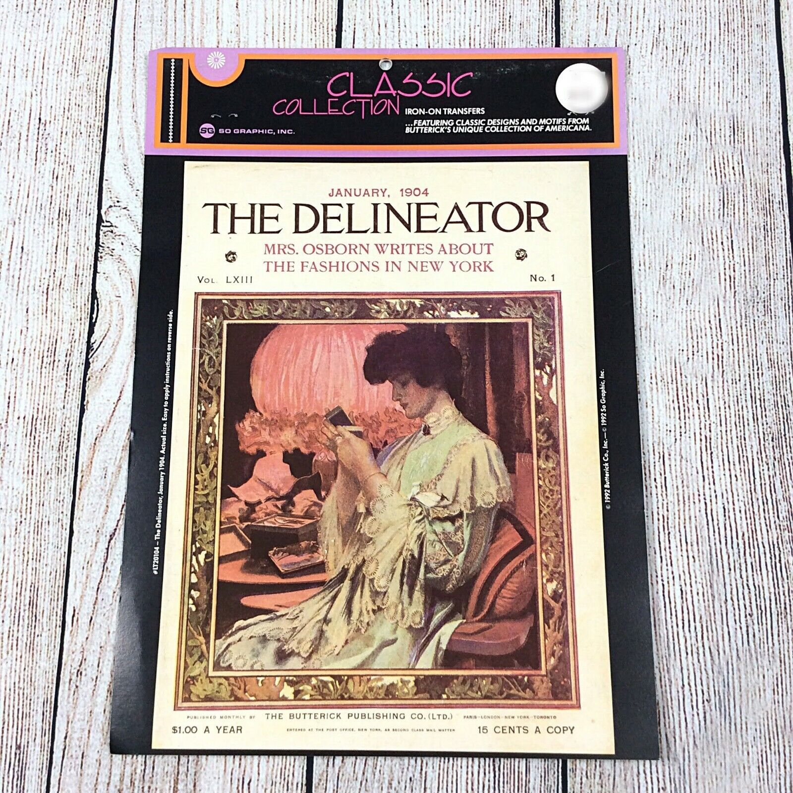VTG Butterick Iron On Transfer Americana Delineator Jan 1904 Classic Collection 