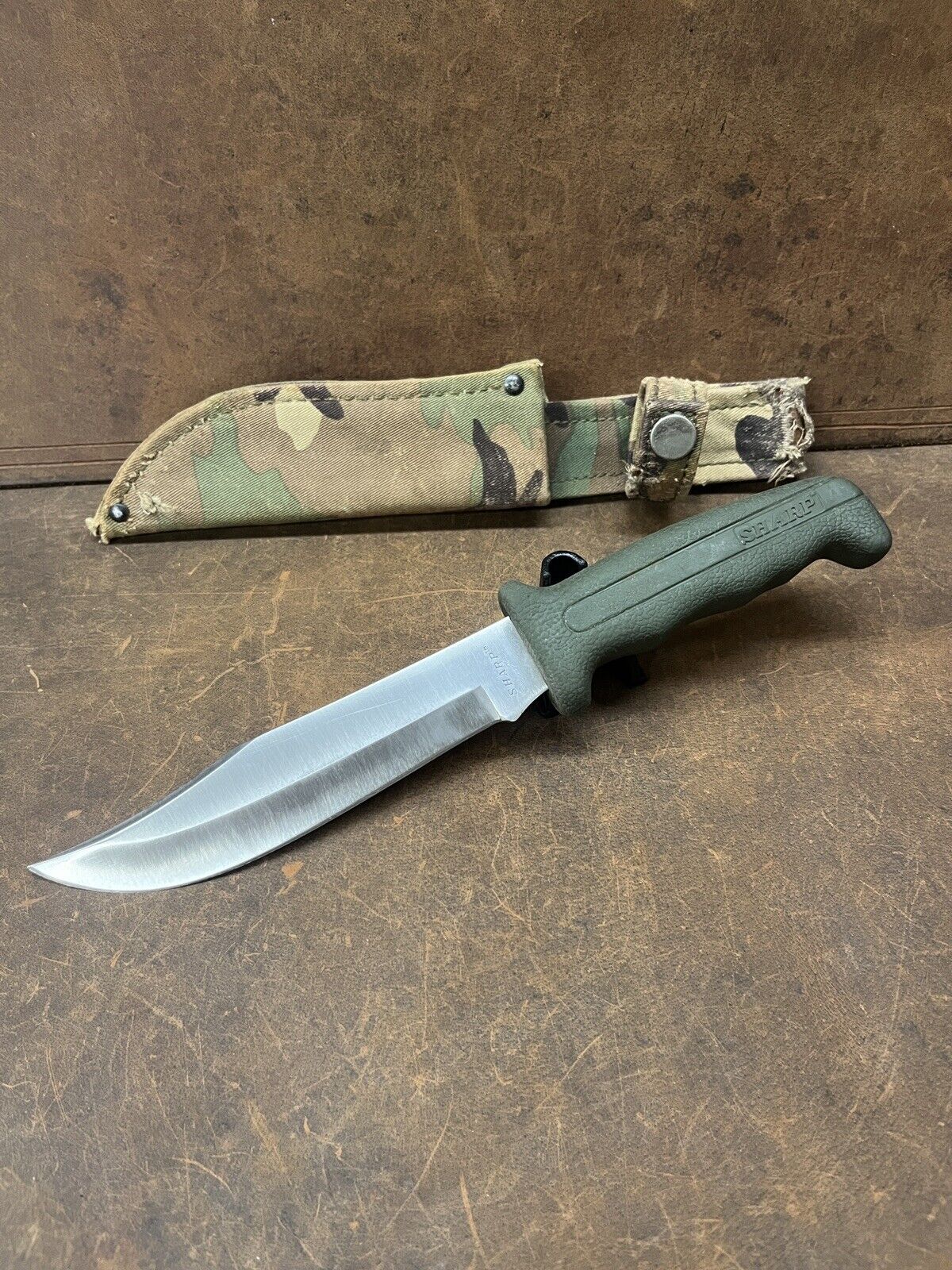 Vintage Sharp Brand Fixed Blade Hunting Knife Kraton Handle Japan * Buck Style*