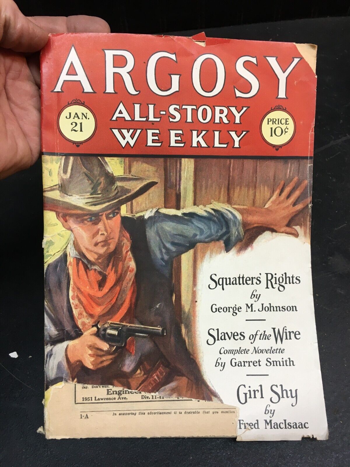 Argosy All Story Weekly  January   1928 Squatter\'s Rights book magazine pulp fic
