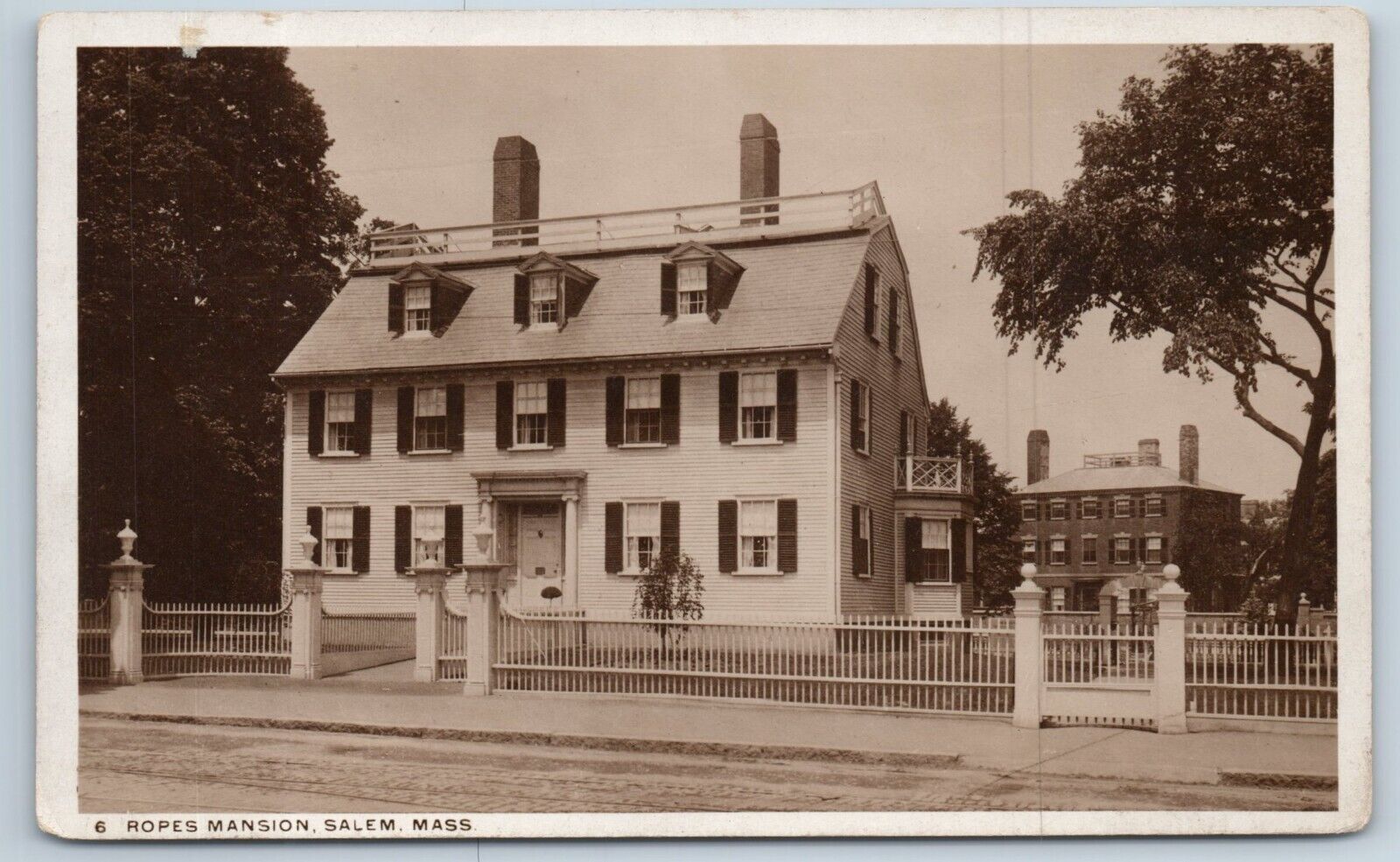Postcard RPPC Ropes Mansion Salem Massachusetts Colonial Home