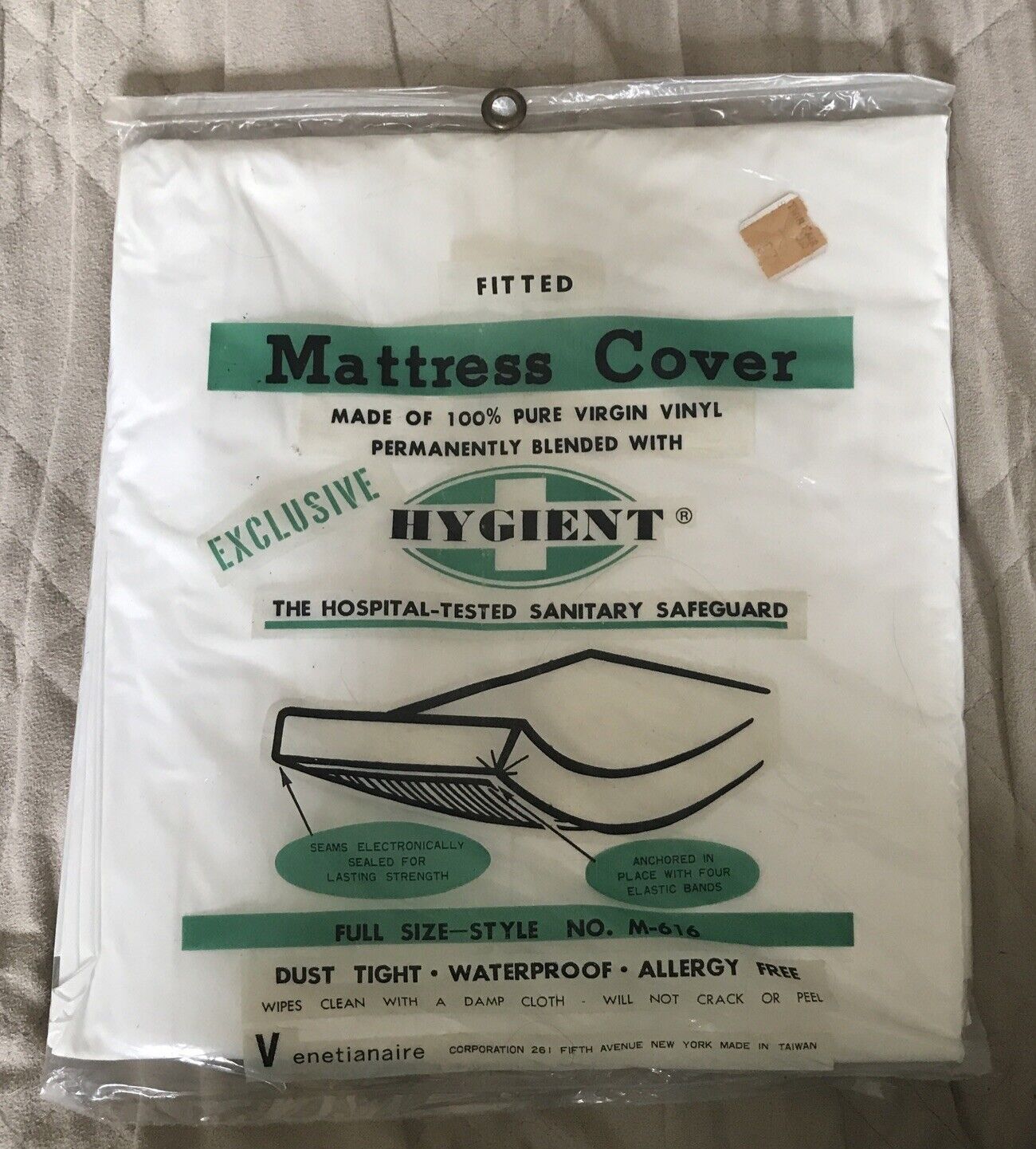 NOS Vintage Full Fitted Vinyl Mattress Cover