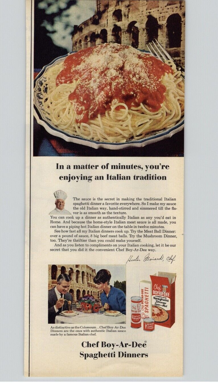 1971 Chef Boy Ar Dee Spaghetti Dinner Kit Vintage Print Ad Roman Colosseum Photo