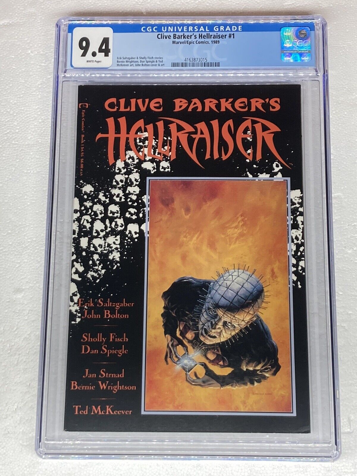 Clive Barker's Hellraiser CGC 9.4 NM WP Pinhead Cover Epic Marvel Comics 1989